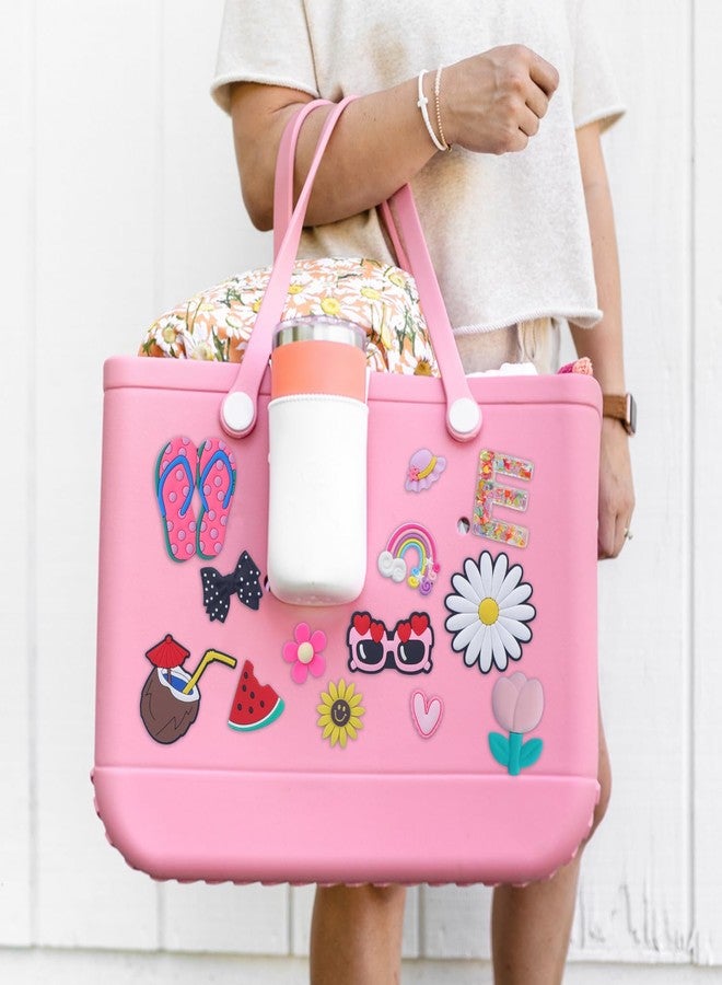 LA KEN DU Beach Bag Accessories PVC Rubber Totes Inserts Charms for Bogg Bag,Letter Charms for Bogg Bag (E) - Image 5